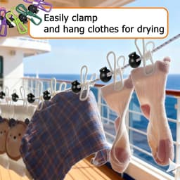 Camping Waslijn - Reiswaslijn Uittrekbaar - Kleding Drogen - Met Positioneerkralen - Tot 36 Meter - Wit — thumbnail 2