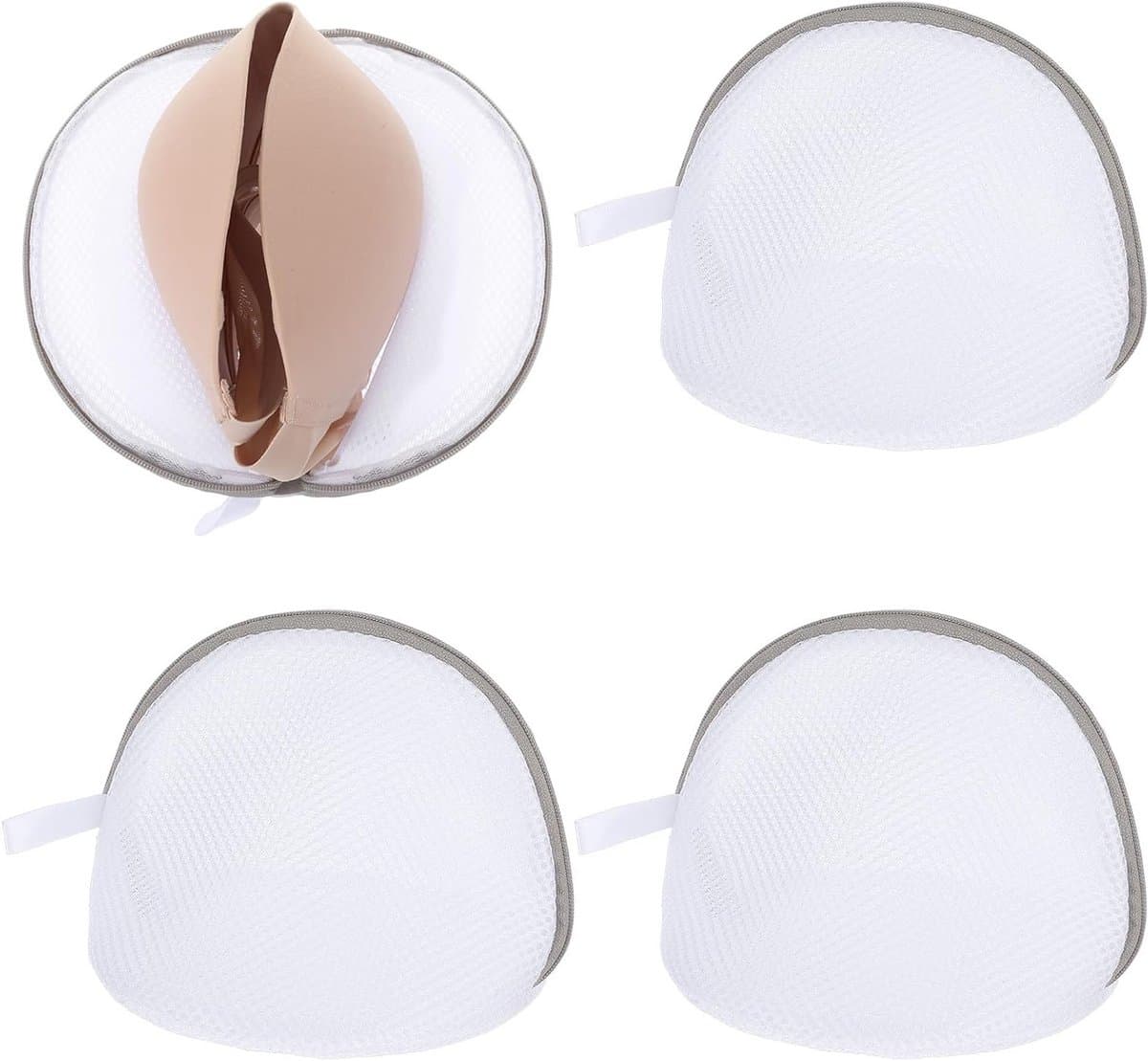 Set van 4 Wasnetten voor Bh's 19 x 17 cm - Mesh Waszak met Rits voor Lingerie Bescherming en Wassen — afbeelding 1