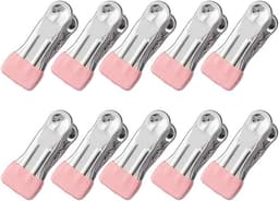 Wasknijpers set - Kledinghangers klemmen - Was drogen - Roestvrij staal - 50 stuks - Roze — thumbnail 1