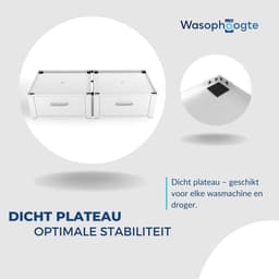 Wasmachine verhoger - Onderstel met lade - Wassen en opbergen - Ergonomisch ontwerp - 31cm hoog - Wit — thumbnail 2
