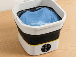 Mini Opvouwbare Wasmachine 6L – Draagbare Reis Wasmachine voor Kleding & Ondergoed – Compact & Energiezuinig – Ideaal voor Camping & Kleine Wasjes – camping wasmachine – centrifuge – kleine wasmachine – mini wasmachine met centrifuge – 76867 — thumbnail 4