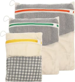 Set van 3 Katoenen Waszakken met Rits - Ideaal voor Wassen, Organiseren en Reizen - Maten 30 x 20 / 40 x 30 / 50 x 40 cm — thumbnail 1