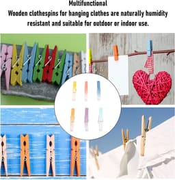 100PCS Wasknijpers, Kleurgegradueerde Houten Wasknijpers, Multifunctionele Kledingclips Voor Klaslokalen, Keukens, Tuinen, Kantoren, Ambachten — thumbnail 5