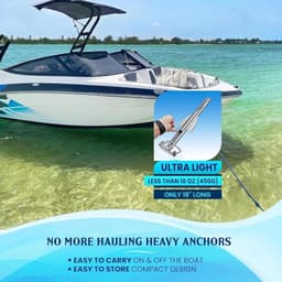 Zandanker Boot - Roestvrij staal - Watersport Stabiliteit - Sterke Zandgrip - 44 cm - Zilver — thumbnail 2