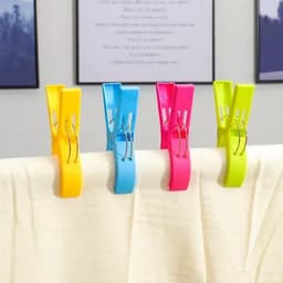 New Age Devi - Ultieme strandlaken accessoires: 4-delige set wasknijpers voor bad- en strandlakens - 12 cm gekleurde kunststof klemmen voor een stevige grip op je handdoek en dekbedhoes! — thumbnail 2