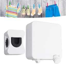 Dailygoods- Waslijn Intrekbaar 6m - Wanddroogrek - Verstelbare Kledinglijn - Roestvrij Staal - Maximaal 25 kg Draagkracht - Voor Binnen en Buiten - Drooglijn — thumbnail 2