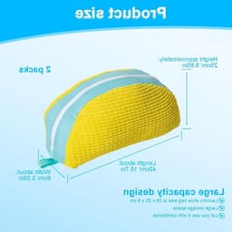 Set van 2 Waszakken voor Schoenen, Geschikt voor Wasmachine, Dubbele Rits en Vakken, 360° Reiniging, Herbruikbare Waszak voor Diverse Schoenen en Maten, Geel — thumbnail 5