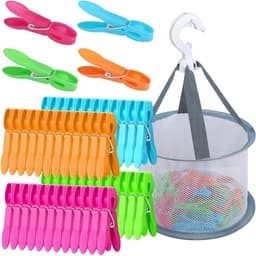 Kleurige winddichte wasknijpers, 48 stuks, plastic kledingclips voor waslijnen en sokken, ideaal voor buitengebruik en multifunctioneel. — thumbnail 1