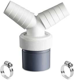 JHUBERS - Y-Adapter Afvoer voor Vaatwasser en Wasmachine - 40mm met 2 Slangklemmen — thumbnail 1