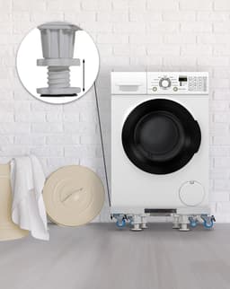 CLP Libby Wasmachine Onderstel - Wasmachine verhoger - Wasmachine Sokkel - Universele Wasmachine Onderstel - Met Wielen - wit — thumbnail 3