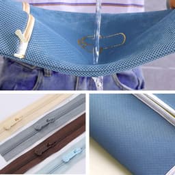 Goodivery ® 6 stuks wasnet voor wasmachine, waszakken van netstof, herbruikbare waszak met ritssluiting voor beha's, kleding, sokken en babykleding, blauw — thumbnail 4