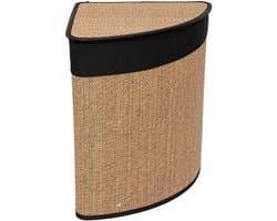 5Five Wasmand - bamboe hout - met deksel - naturel - 50 x 37 x 50 cm - 48 liter - opvouwbaar — afbeelding 1