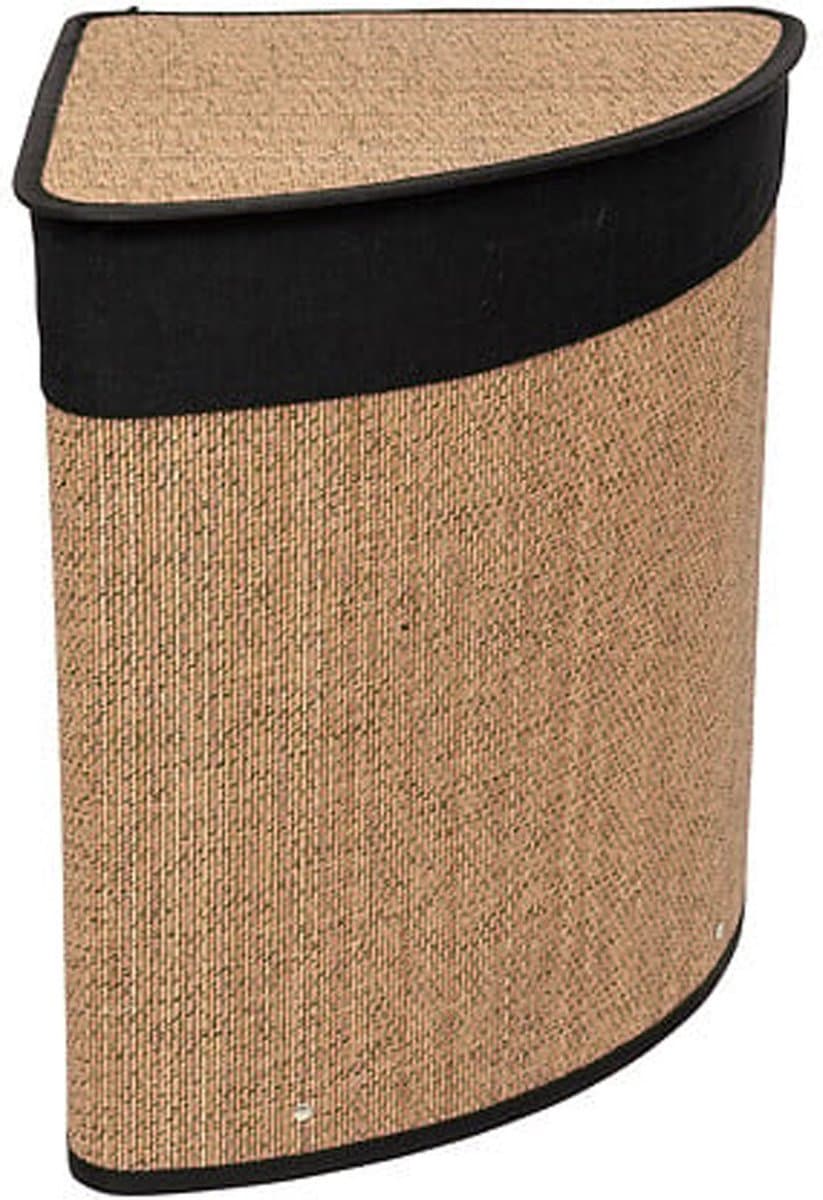5Five Wasmand - bamboe hout - met deksel - naturel - 50 x 37 x 50 cm - 48 liter - opvouwbaar — afbeelding 1