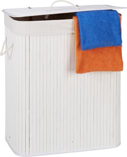 Wasmand met 2 vakken - 95 liter - ruimtebesparend - bamboehout — thumbnail 2