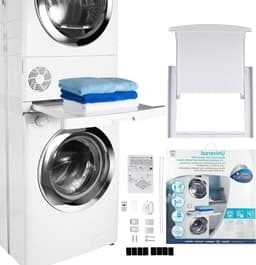 Universele Stapelset met Schuifplateau en Verwijderbare Schuifplank - Wasmachines 47-62 cm Diepte - Hoover Care+Protect Wasmachine rek — thumbnail 1