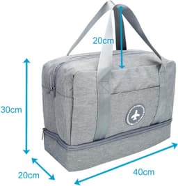 Intirilife Waterdichte reistas in GREY - Ruime textieltas van waterafstotende Oxford stof, perfect voor uitstapjes, vakanties, reizen en nog veel meer. — thumbnail 5