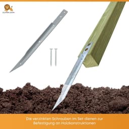 Grondankers voor schommels - veilige verankering voor speeltoren en rozenboog - 4-pack met schroeven — thumbnail 5