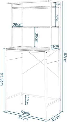 Wasmachine Kast - Wasmachine Meubel - Opbergkast - Badkamer - Waskamer - 3 Planken - Wit - Hout — thumbnail 5
