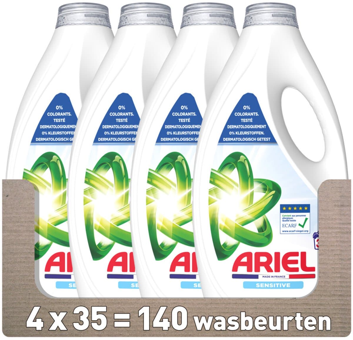 Ariel Vloeibaar Wasmiddel Sensitive 35 Wasbeurten - 4 x 1575 ml - Voordeelverpakking — afbeelding 1