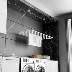 Kledinghanger 70x50cm 56m Droogoppervlak 25m Mini Verticaal Opvouwbare Kleding Droger Metaal met Pvc-Vrije Plastic Coating Witte Hangende Droger - Eric Plafond — thumbnail 1