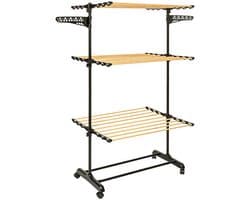 5Five Wasrek/droogrek - zwart/beige - metaal - 78 x 67 x 150 cm - staand - kledingrek