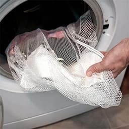 Wasnet voor Wasmachine - Ultra-fijn Mesh Waszak - Beschermende Trekkoordzak - Reisset Waszakken - Voor Bovenkleding, Lingerie, Sokken, Panty's, Baby kleding - Wit - 60x90cm - 2 stuks — thumbnail 4