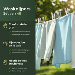 Gandria Wasknijpers 48 Stuks - Kunststof Wasknijpers - Set van 48 Plastic Knijpers - Wasrek Knijpers 10 Kg - Grijs/Wit en Wit/Grijs — thumbnail 2