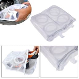 IBBO® - 2x Waszak - Wasnet voor Schoenen - 2 stuks ( een Klein en een groet) - Schoen Wassen - Speciale Zorg Waszak Huishouden - Netje Anti-Vervorming - Multifunctionele waszakje - Wit — thumbnail 1
