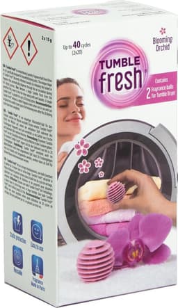 Tumble Fresh - Blooming Orchid - textiel verfrisser - 2x20 droog rondes - was verfrisser - drogerballen — thumbnail 1