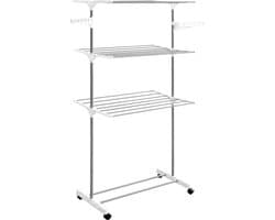 4goodz Droogrek 16 mtr Droogruimte 80x60x165 cm - Wit - 3 niveaus