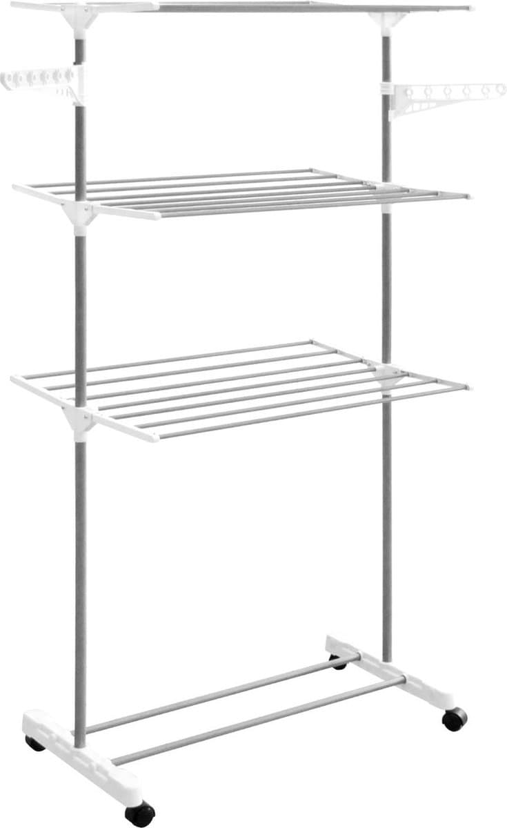 4goodz Droogrek 16 mtr Droogruimte 80x60x165 cm - Wit - 3 niveaus — afbeelding 1