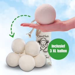Drogerballen XL - 3 Stuk - Zero Waste - Premium Quality 100 % Newzealands Schapenwool — thumbnail 1