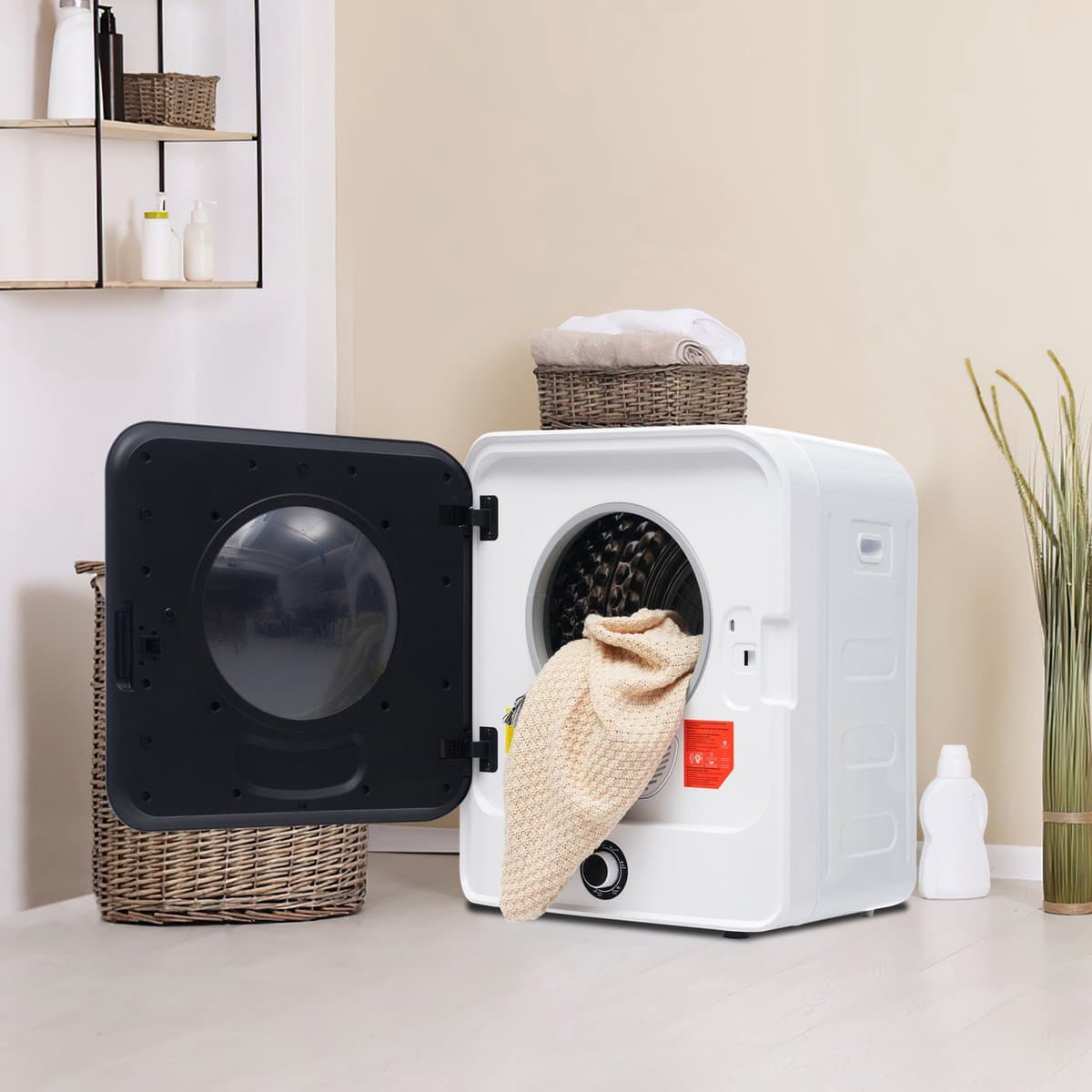 Sweiko Geventileerde Droger - Roestvrij staal - Capaciteit 3 kg - 830 W - 5 programma-instellingen - Wandmontage mogelijk [Energie-efficiëntieklasse G] — afbeelding 1