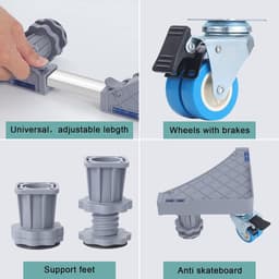 Washing Machine Stand - Adjustable Dryer Stand with 4 Heavy Feet - Increase 18cm/7inch Height - Max Load 400kg - Base Stand for Refrigerator - Household Appliances - Moendergo — thumbnail 4