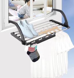 Inklapbare hangdroger voor radiator - balkonwasdroger voor wasrek - wanddroogrek voor balkon - GDWD - 32 x 40 cm folding wall laundry rack — thumbnail 2