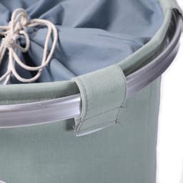 Ronde Wasmand met deksel - 50 L- Tekst LAUNDRY TODAY OR NAKED TOMORROW - Badkamer wasmand afsluitbaar - Waszak - Groen — thumbnail 5