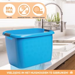 LaundrySpecialist Wasmand 2x met soft grip handvaten – 45 x 33 cm – 2x 28 liter - Blauw — thumbnail 5