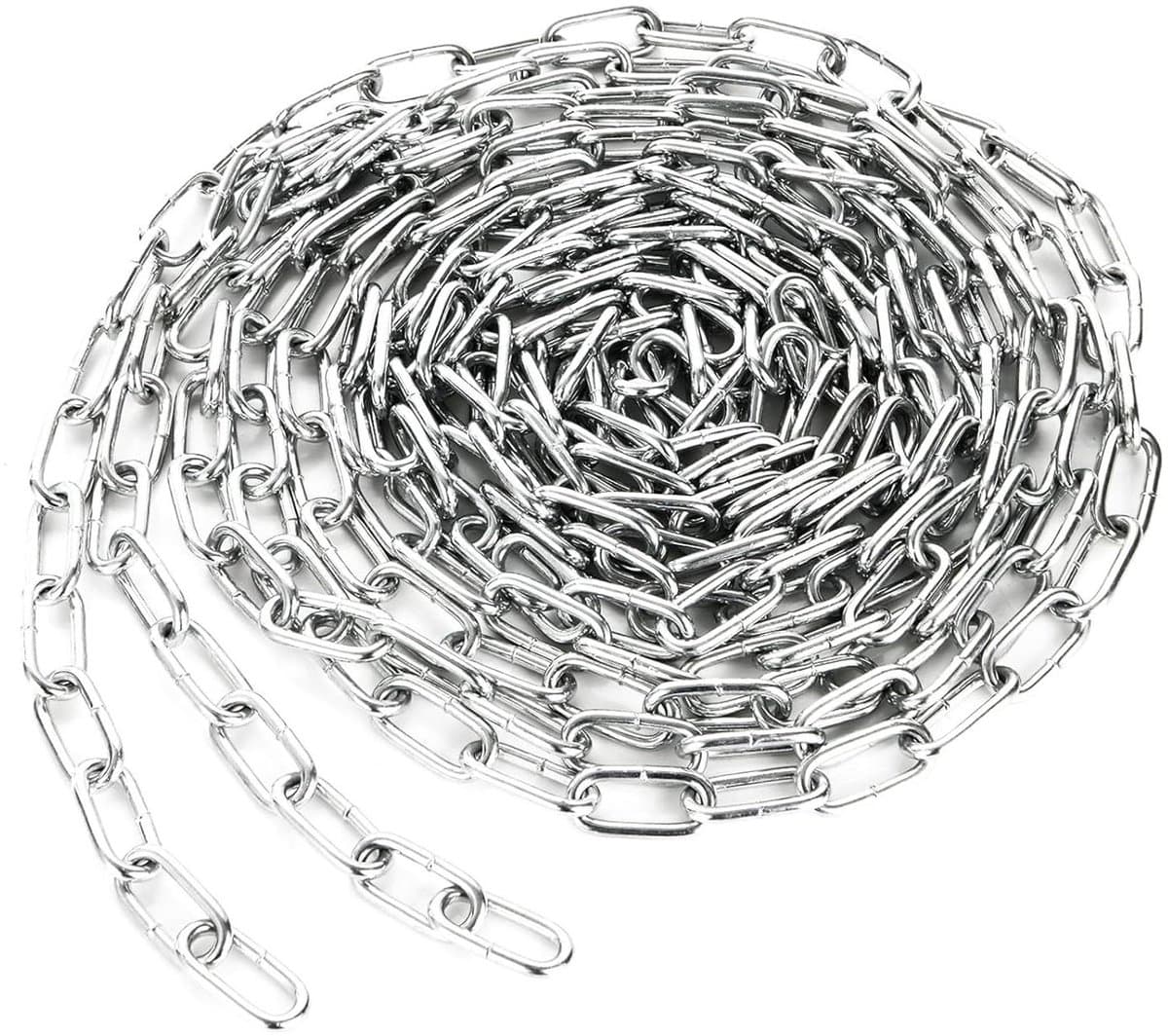 RVS ketting 3 mm, 6 m lang, roestvrij staal, 304 kwaliteit, stevig en duurzaam, geschikt voor hekopknoping, hond uitlaten, zwaaien en wasgoed drogen. — afbeelding 1