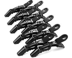 Professionele Haar Klemmen Set voor Stylen en Knippen - 10 Stuks Zwart