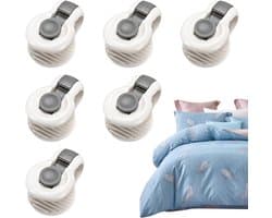 6-pack dekbedclips - dekbed klemmen – Dekbedbevestigers – Dekbedspelden – Dekbedhouders – Grijs