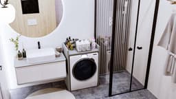 Hoge Kast Boven Wasmachine en Droger - Wastoren Opbergrek voor Badkamer — thumbnail 5