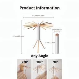 HOB Inklapbaar SMART Design Droogrek - Wasrek - Droogmolen - Inklapbaar - Multifunctioneel - Premium Design - Draagbaar - Binnen en Buiten - Droogmolen — thumbnail 3