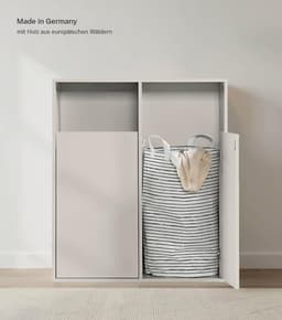 Waskast met 2 vakken voor sorteren wasgoed in badkamer of slaapkamer — thumbnail 2