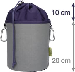 Grote canvas wasknijperzak met 2 karabijnhaken voor 200 wasknijpers – Grijs-Oxford Blauw — thumbnail 3