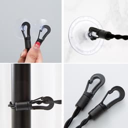2-delige waslijnset - droogrek - handdoekrek - waslijnen uittrekbaar binnen- Handdoekrekken - Met haken en zuignappen - Reisvriendelijk - Uitschuifbaar - Rubber - Zwart — thumbnail 5
