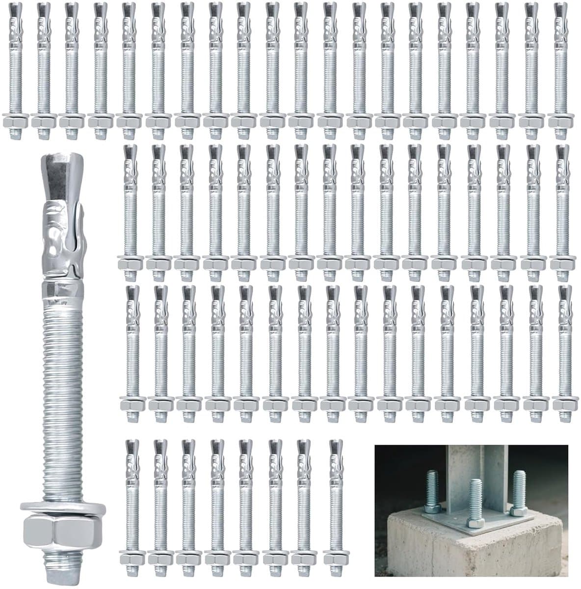 Boutankers Verzinkt - Heavy Duty Pluggen - Industriële Montage - Zware Lasten Bevestigen - M10 x 100 mm - Zilver — afbeelding 1