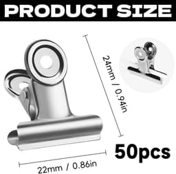 50 Stuks Kleine Zilveren Bulldog Clips (22mm) - Multifunctionele Metalen Klemmen voor Documenten, Foto's en Knutselprojecten — thumbnail 5