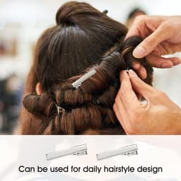 Set van 100 kleine zilveren eendenbek haarspeldjes en clips voor vrouwen en meisjes — thumbnail 4