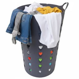 Excellent Houseware Flexibele wasmand - antraciet - 60 liter - kunststof - 47 x 50 cm — thumbnail 1