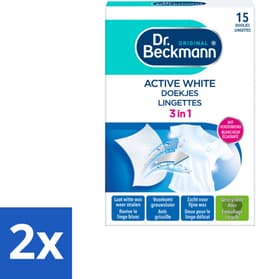 2 x Dr. Beckmann Active White Sheets 15 stuks per verpakking - Witte Was - Wasverzorging - Grauwsluier - Vergeling - Witmaakdoekjes — thumbnail 5